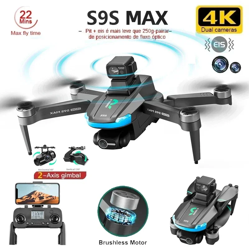 НОВЫЙ S9S MAX MINI Drone 4K 2- – обзор и цена Drone Camera With Gimbal